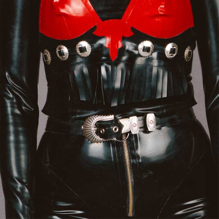 Starburst Western Buckle Latex Bel