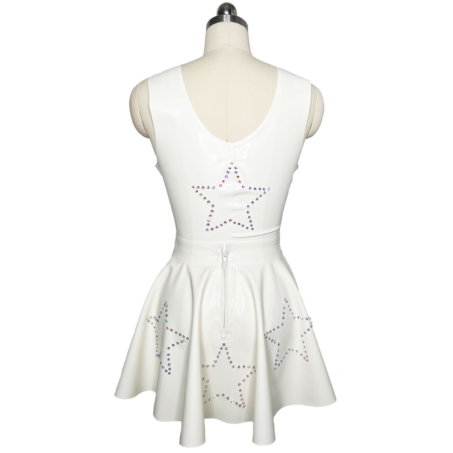 Rhinestone Star Lace Up Top and Circle Skirt