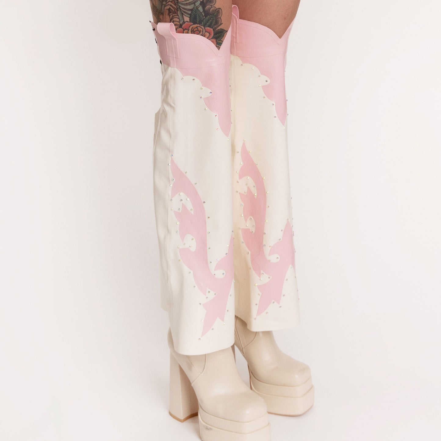 Latex Pink Rodeo Queen Cowboy Boots