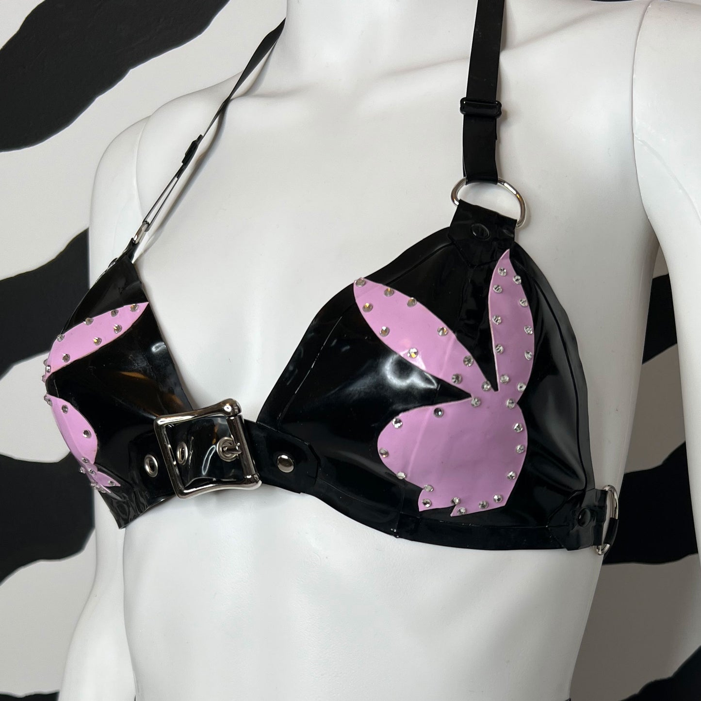 Playboy Bunny Latex Buckle Bra (Made to Order)