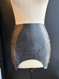 Transparent Smoke and Black Latex Lace -Up Garter Skirt - Waist 25"/26"