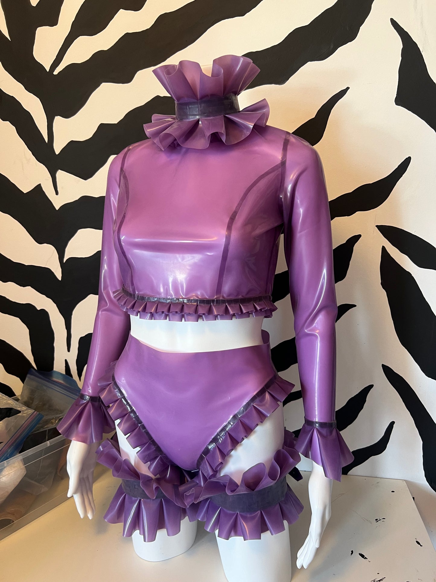 Transparent Lilac Ruffle Set
