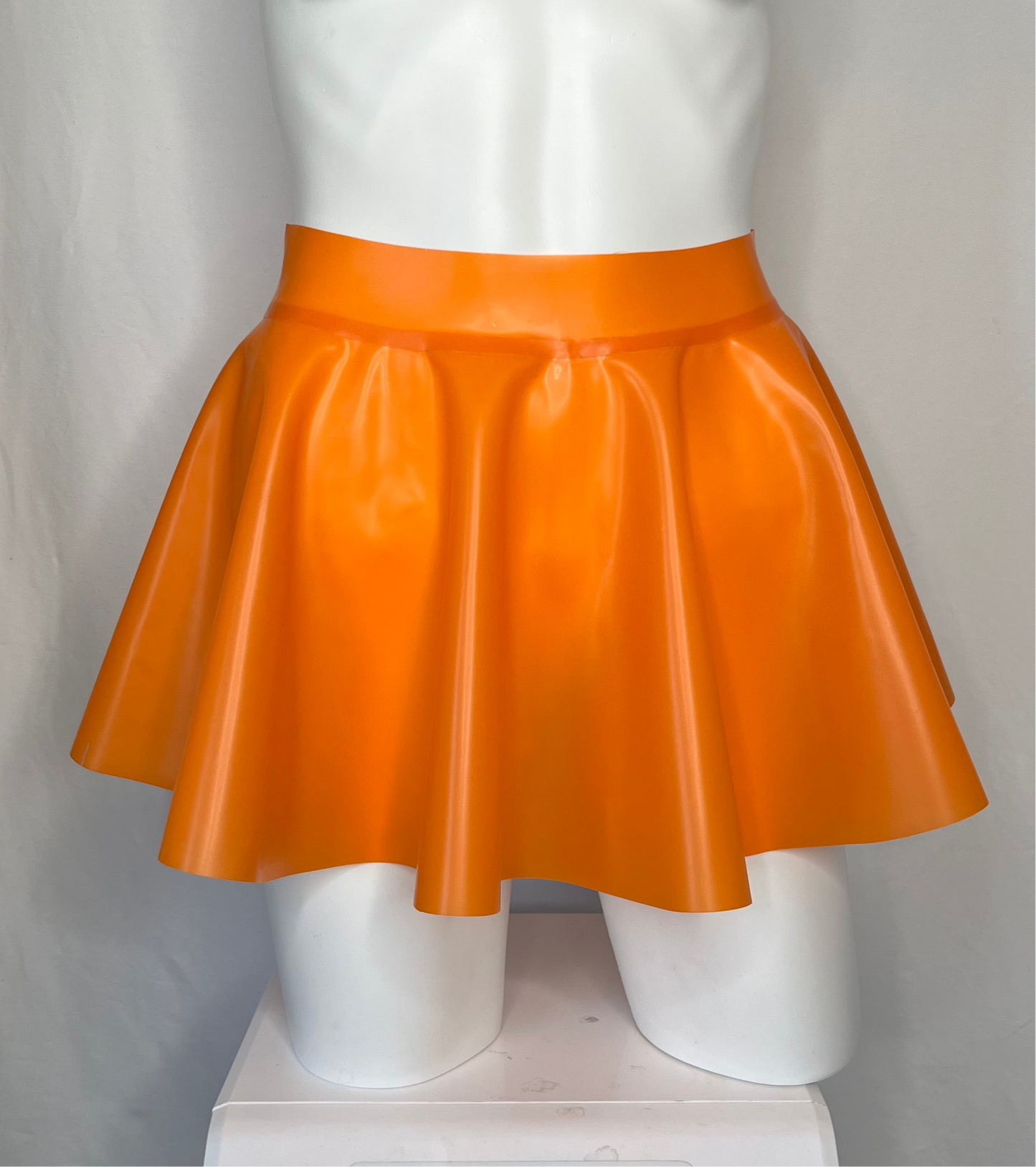 Transparent Orange Latex Circle Skirt - READY TO SHIP