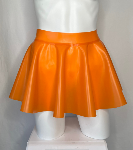 Transparent Orange Latex Circle Skirt - READY TO SHIP