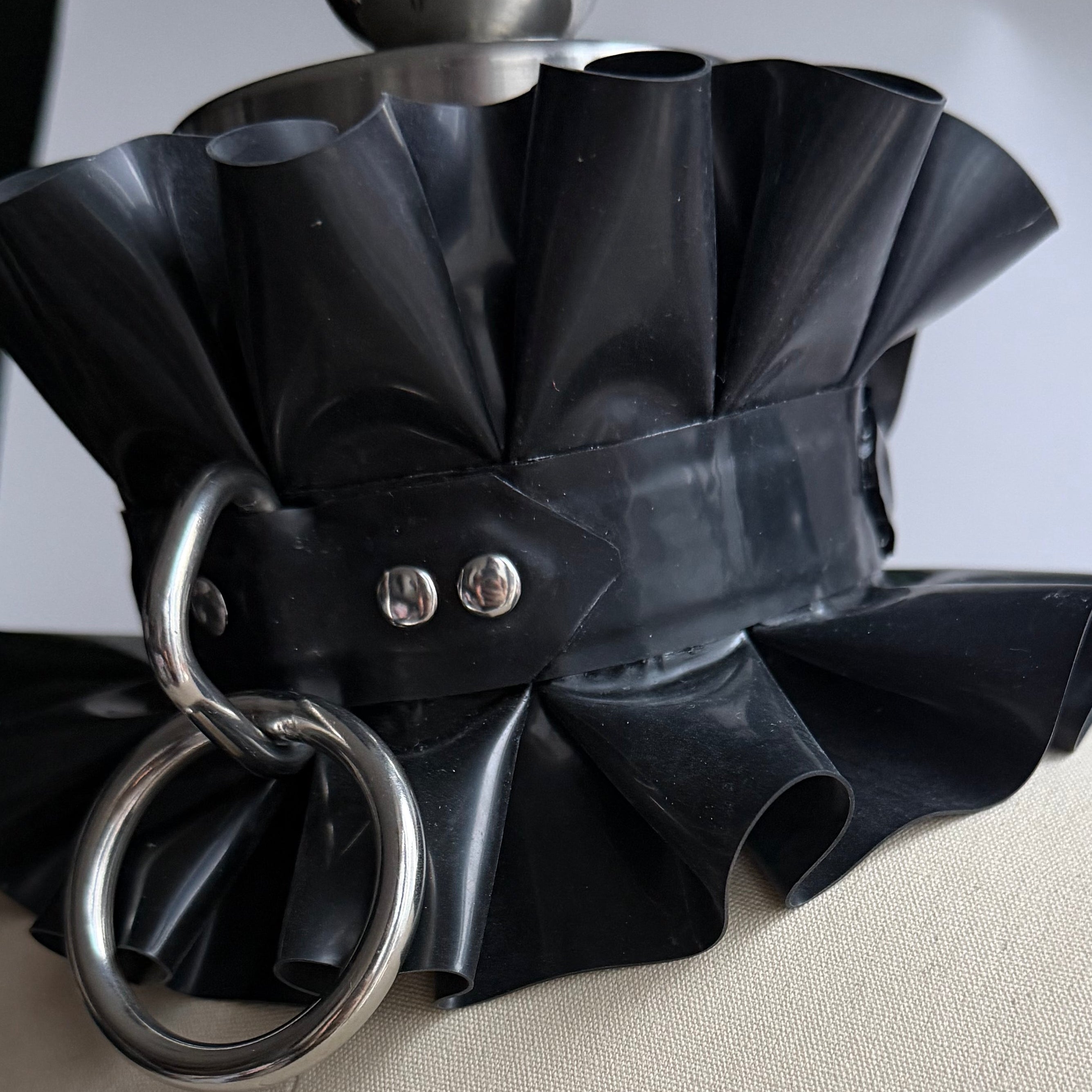 Latex Ruffle Collar with Ring - Ready to Ship