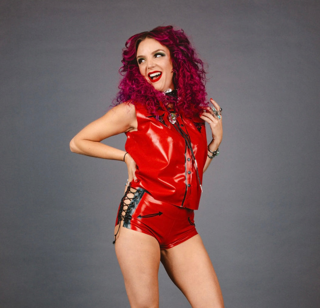 Lace Up Smile Pocket Hotpants