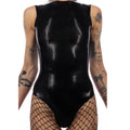 Black Latex Bodysuit with Back Zipper - Size Small
