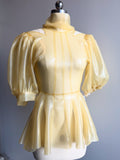 Sculptural Puff Sleeve Latex Dress (Made to Order)