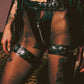 Concho Studded Latex Thigh Cuffs