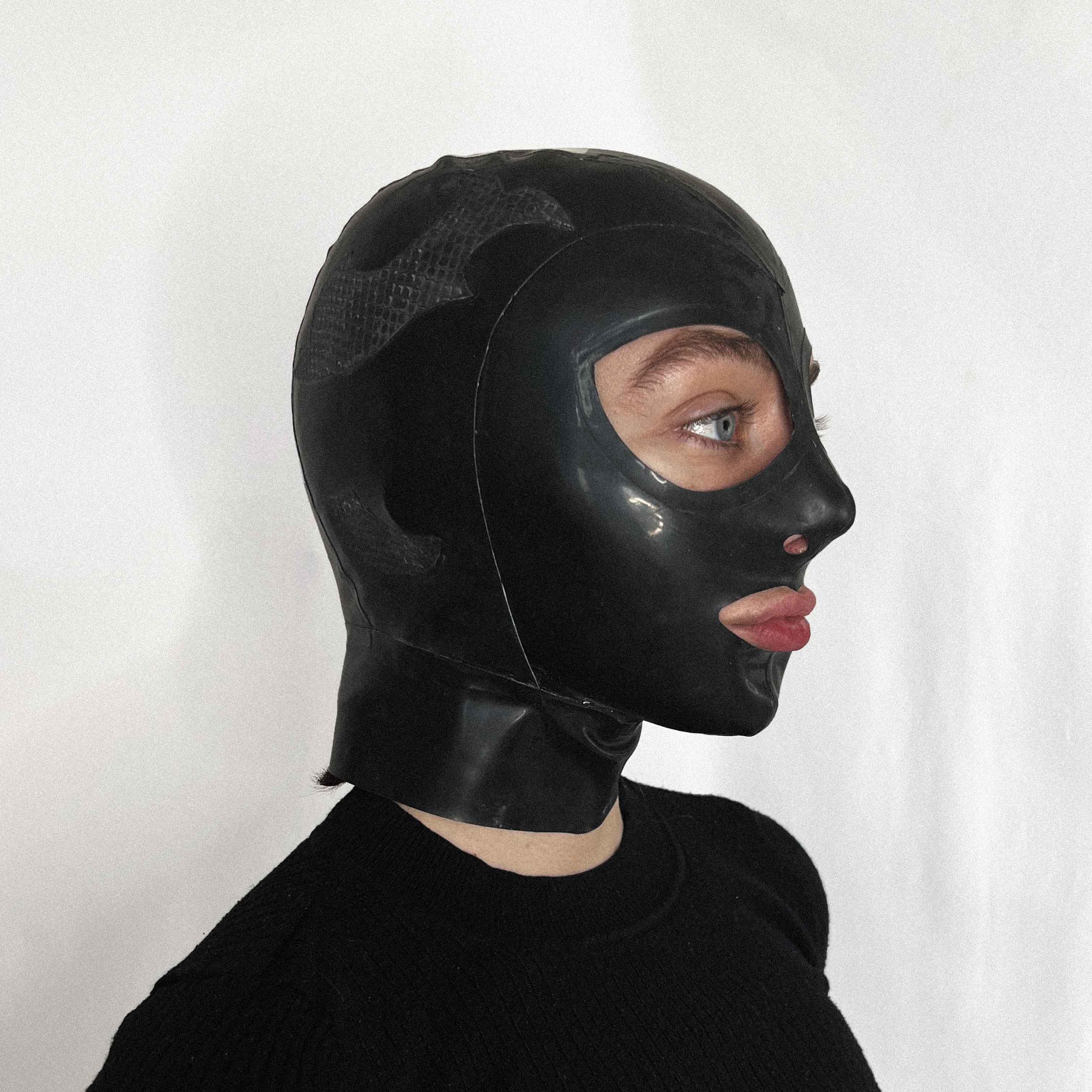 Snakeskin and Black Latex Hood