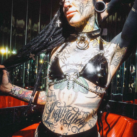 Piixie Queen Spiked Latex Bra - READY TO SHIP SIZE SMALL