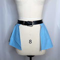 Baby Blue and Black Latex Belted Skirt - Waist 27"