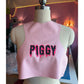 'Piggy' Baby Pink Latex Crop Top - Size M/L