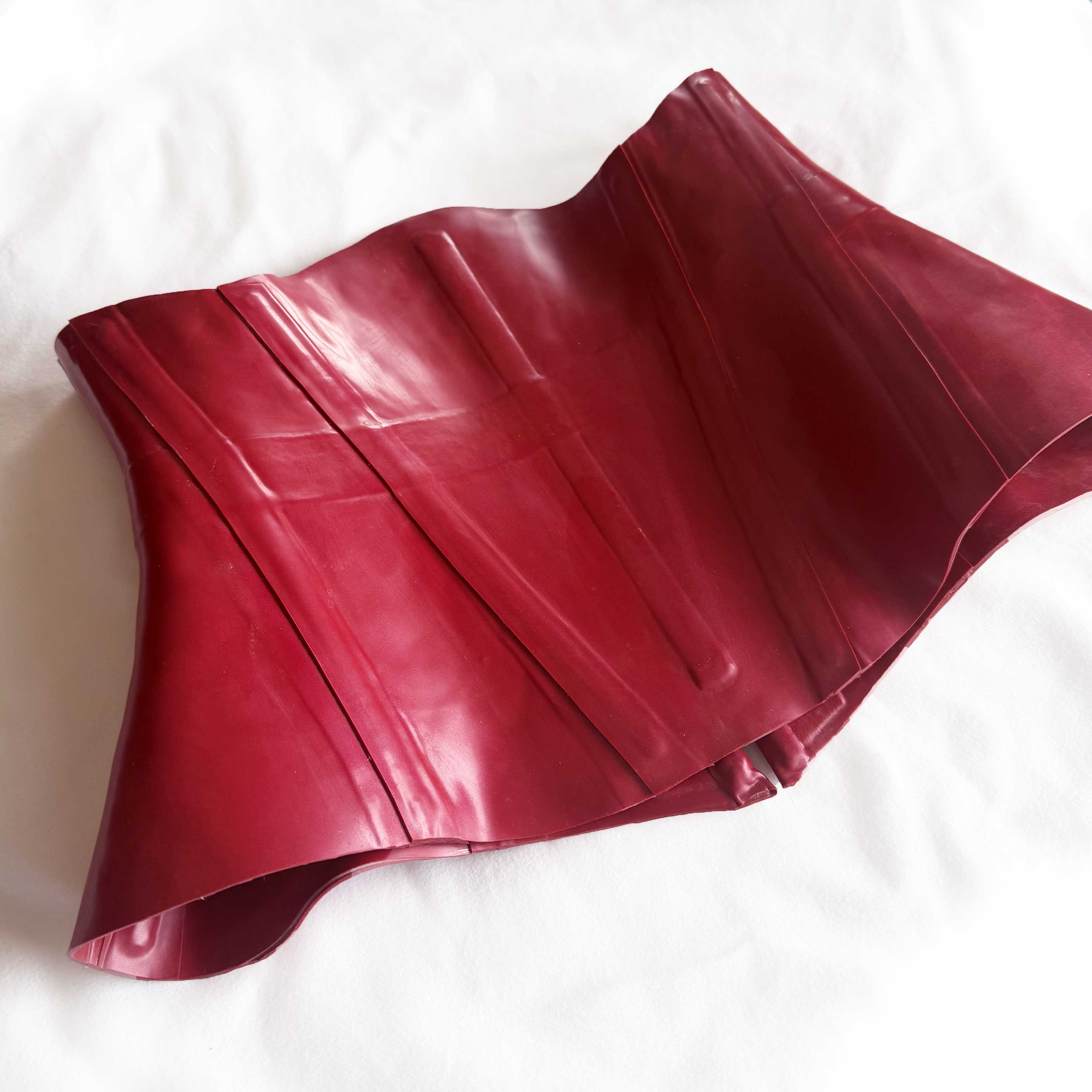 Custom Metallic Red Latex Underbust Corset
