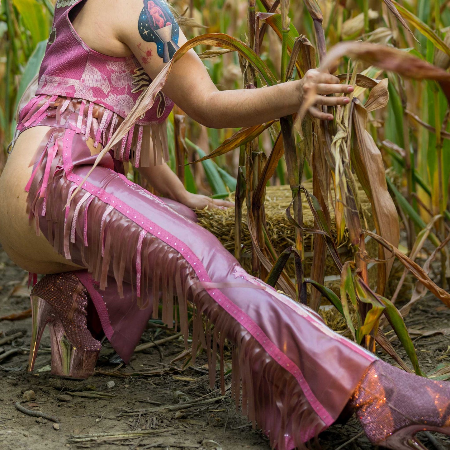 Snakeskin Latex Chap Set and Vest