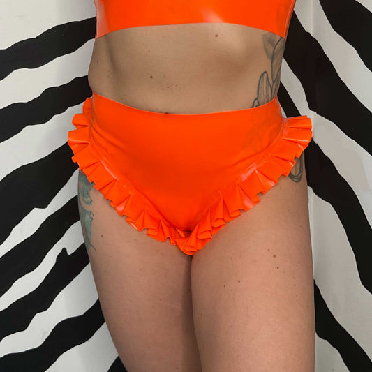 Neon Orange Ruffle Bottoms - READY TO SHIP