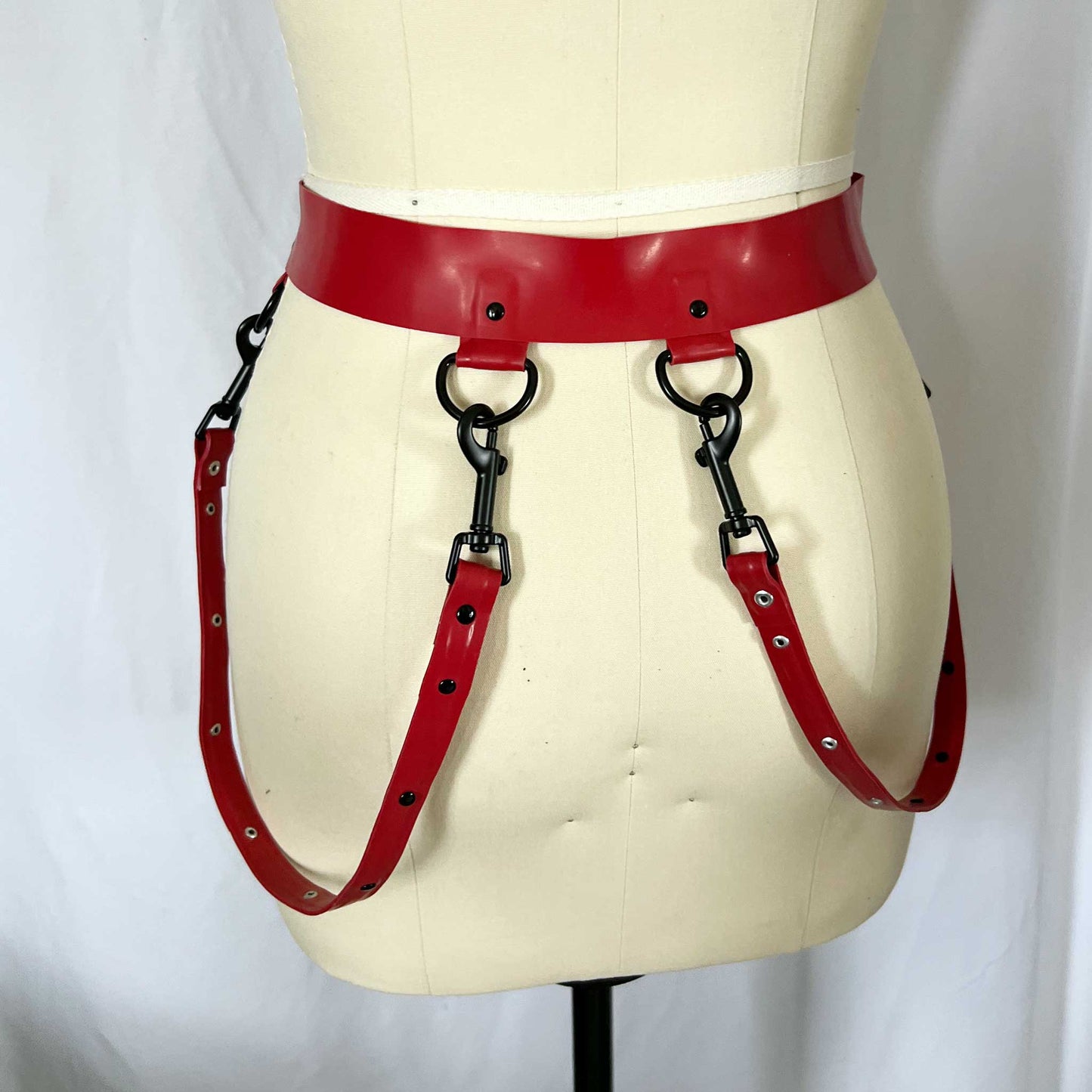 Red & Black Convertible Latex Belt