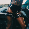 Latex Ruffle Thigh Cuffs with Buckle