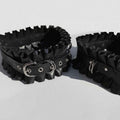 Black Latex Ruffle Thigh Straps with D-Rings - Thigh 22-27"