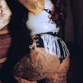 Baby's Saloon Western Cowboy Latex Lace Up Fringe Hotpants
