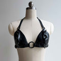 Black Spiked Latex Bra