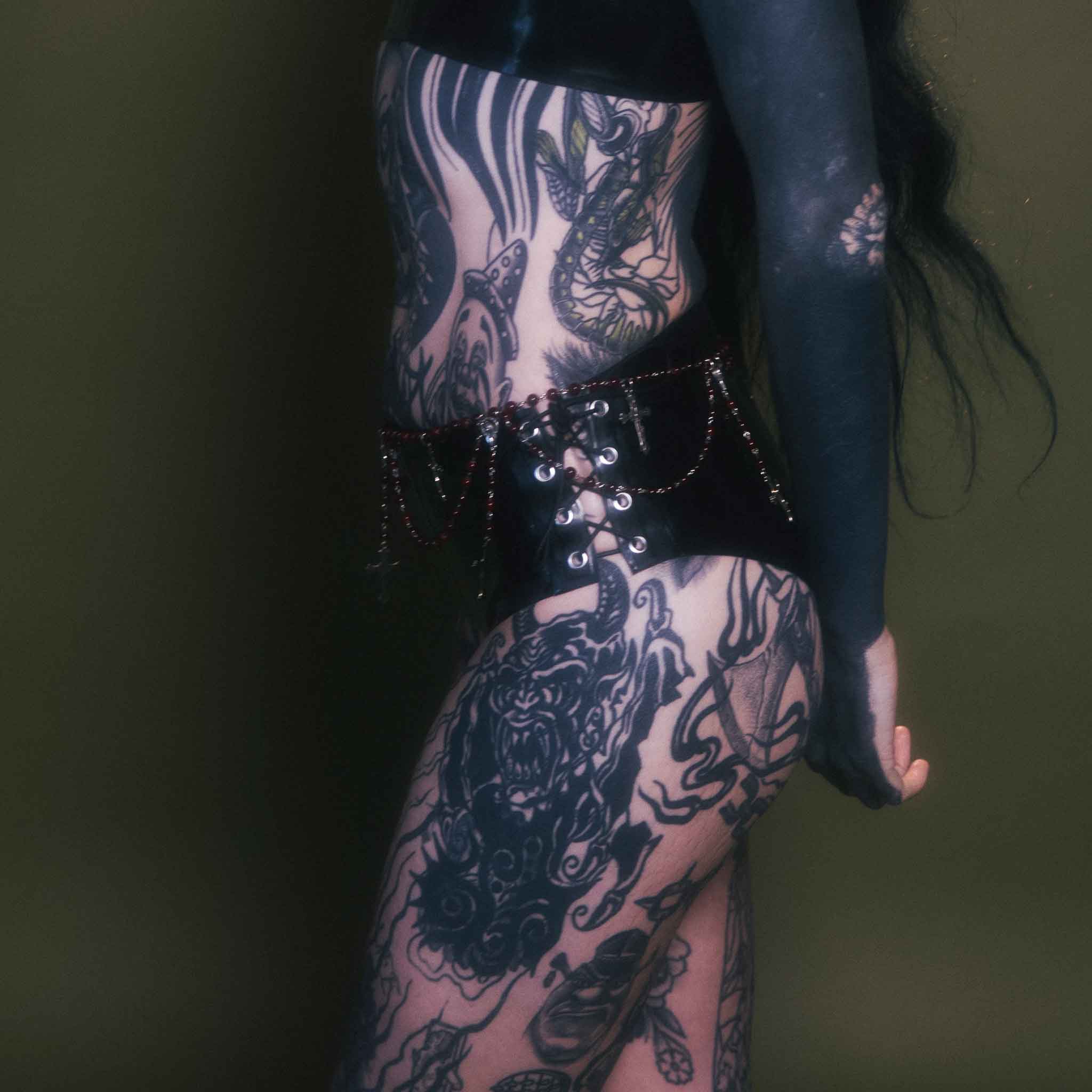 Low Rise Lace-Up Latex Hotpants