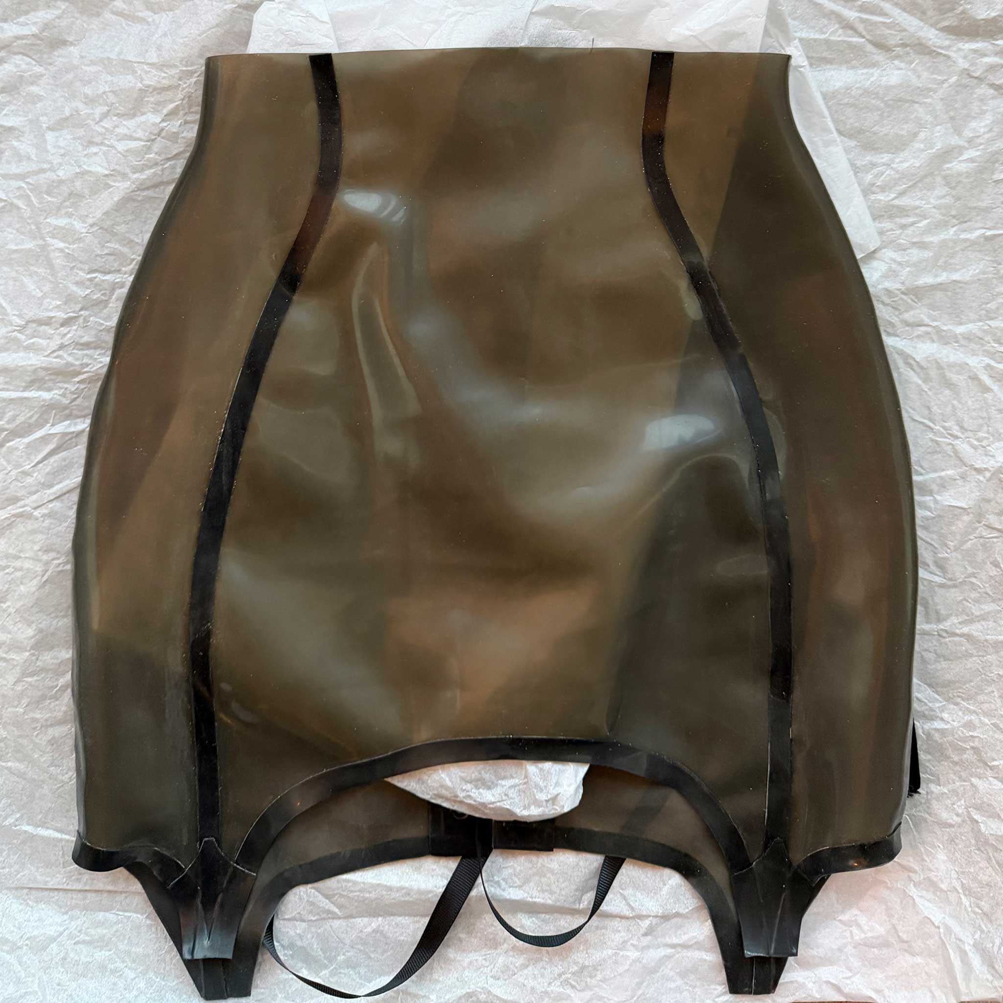 Transparent Latex Lace-Up Garter Skirt - Made to Order