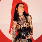 Leopard Print Latex Fringe and Concho Bra (Made to Order)