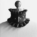 Latex Ruffle Posture Collar with D-Ring