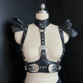 Buckle Chest Harness with Ruffle Shoulder Straps
