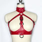 Red and Black Convertible Latex Chest Harness and Wide Latex Belt Set (Made to Order)
