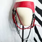 Red and Black Convertible Latex Chest Harness and Wide Latex Belt Set (Made to Order)