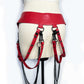 Red and Black Convertible Latex Chest Harness and Wide Latex Belt Set (Made to Order)