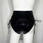 High Rise Side Lace-Up Latex Hotpants