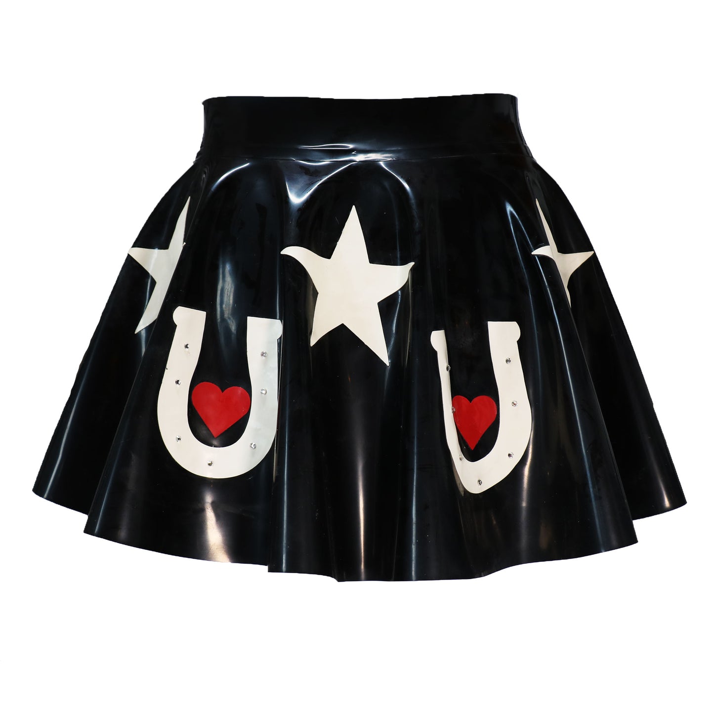 Latex Western Horsehoe, Hearts, and Stars Circle Skirt (Made to Order)