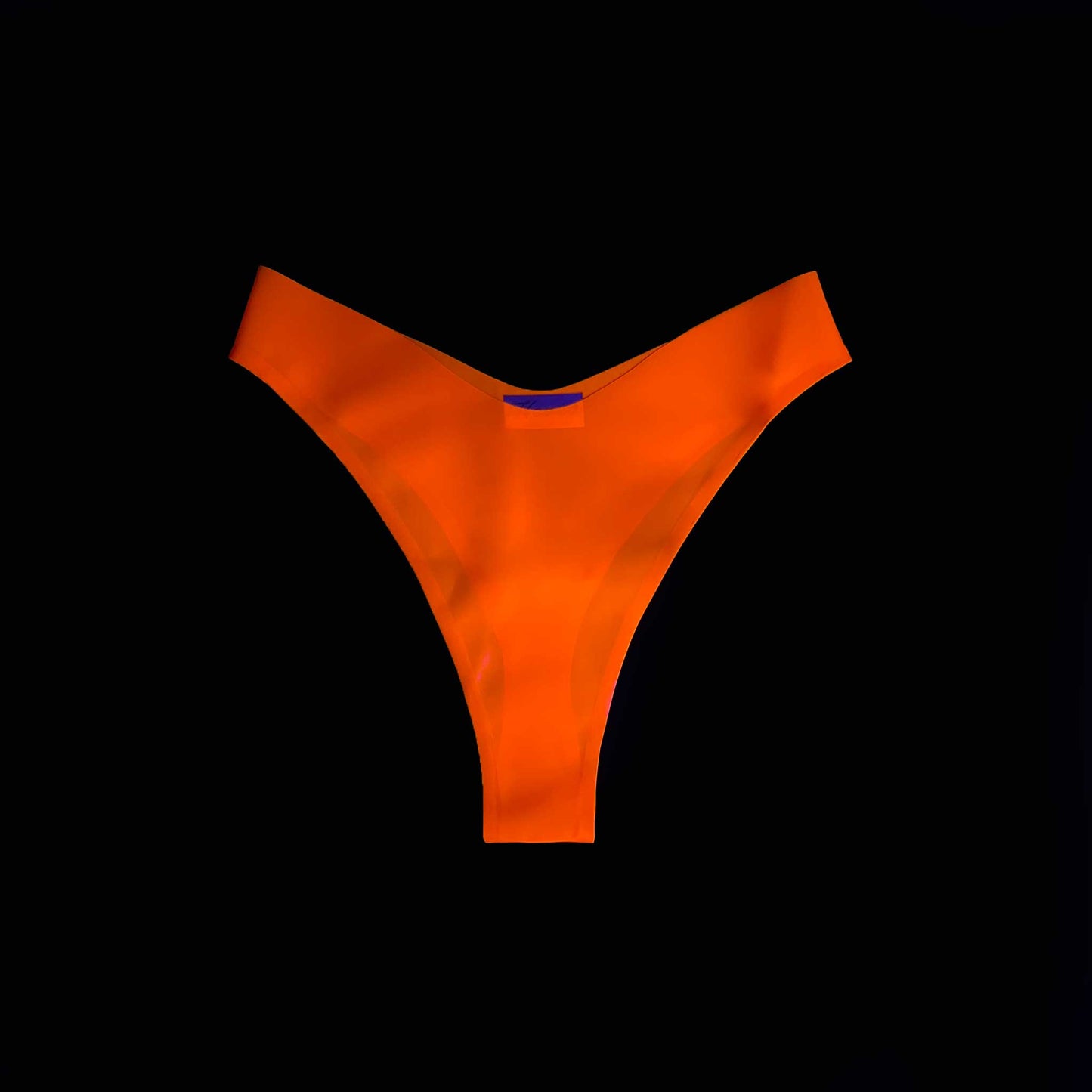 Neon Orange Latex Thong - READY TO SHIP LATEX