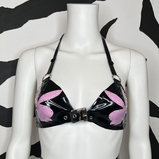 Playboy Bunny Latex Buckle Bra (Made to Order)