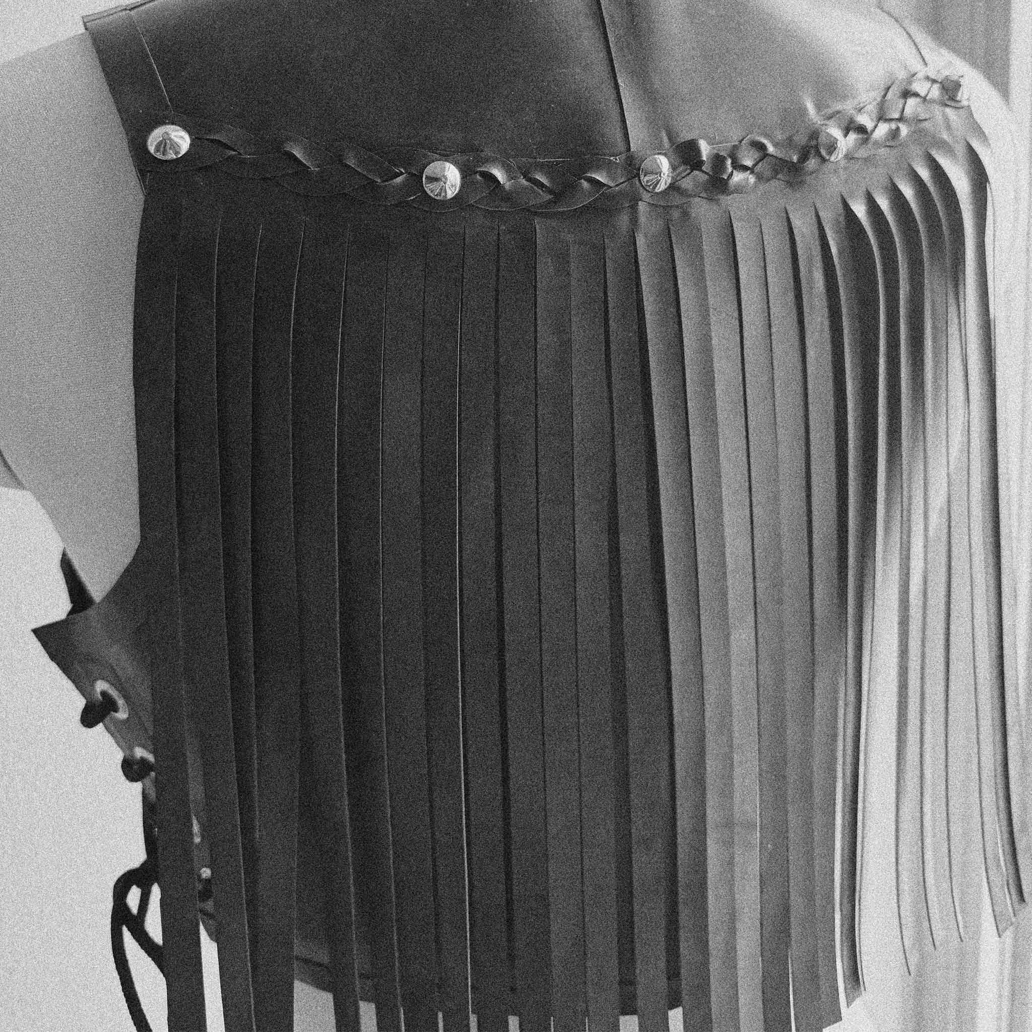 Latex Vest with Fringe and Buckles