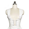 White Latex Rhinestone Star Vest