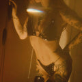 Studded Latex Chain Bra & Thong Set